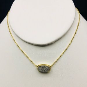 Kendra Scott Elisa platinum drusy necklace Gold plated